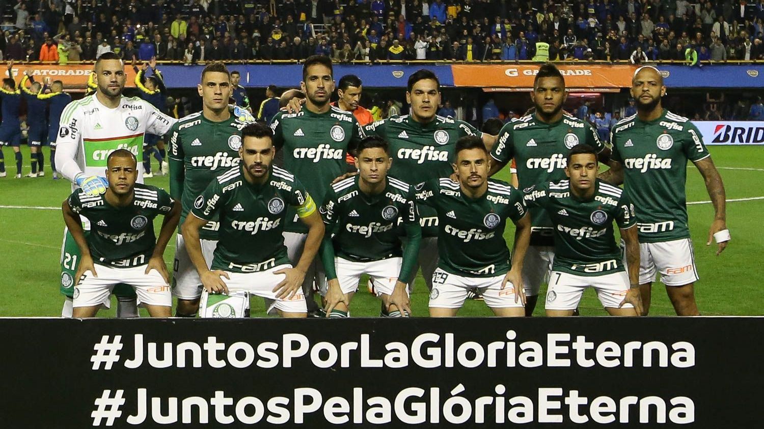 O time do Palmeiras, em jogo contra o Boca Juniors, durante partida valida pelas semi finais (ida), da Copa Libertadores, no Estádio La Bombonera. / Palmeiras/Flicker