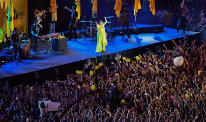 A cantora Marília Mendonça durante apresentação em Belo Horizonte (MG) em 2019