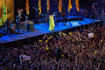 A cantora Marília Mendonça durante apresentação em Belo Horizonte (MG) em 2019