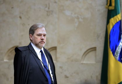 Ministro do STF Dias Toffoli, em sessão de 13 de setembro, na qual começaram a ser julgados os primeiros réus por envolvimento no 8 de janeiro.