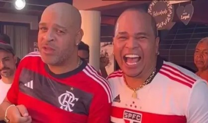 Adriano Imperador e Aloísio Chulapa fizeram uma aposta no jogo de ida da final da Copa do Brasil