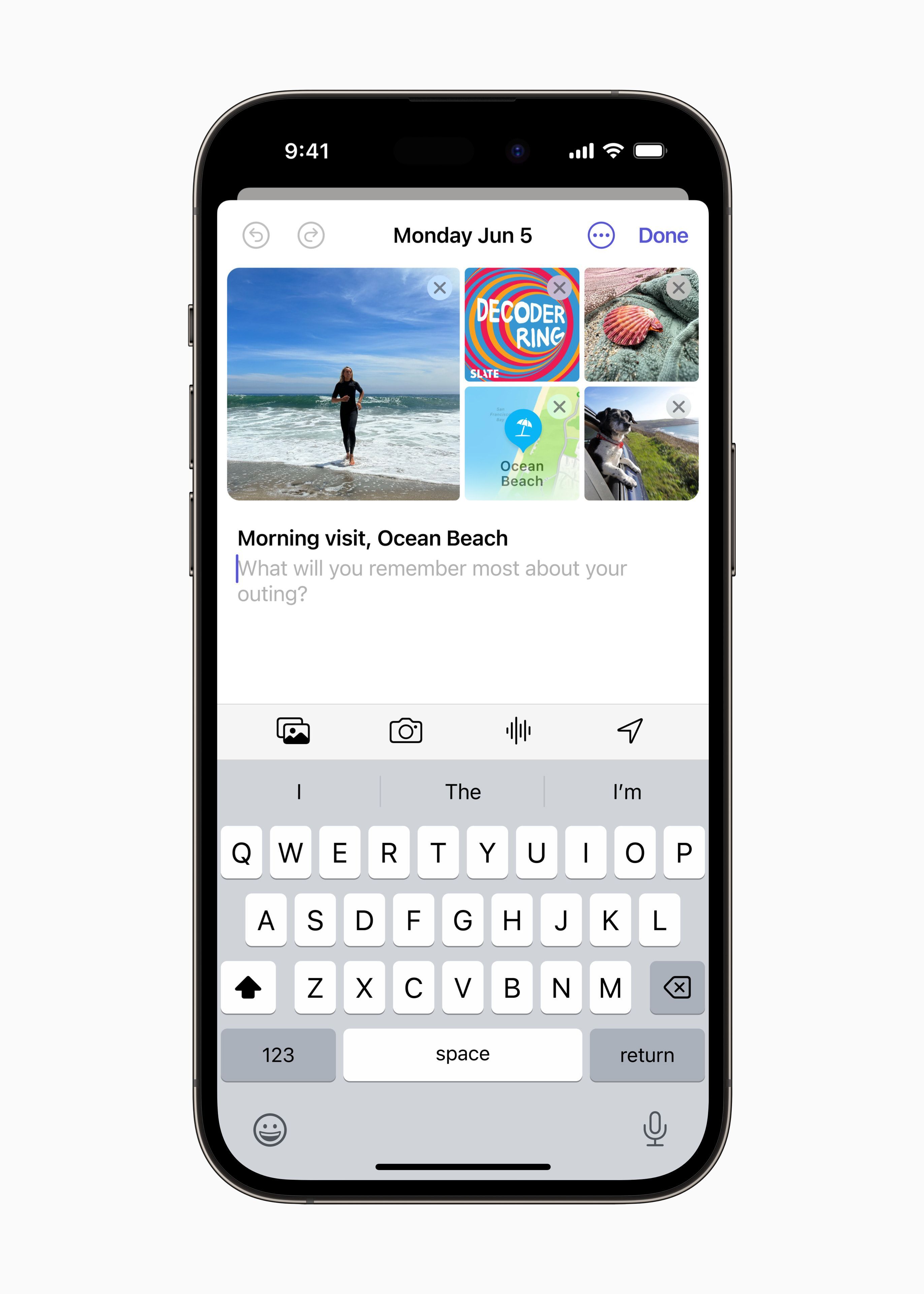 Um dos recursos novos apresentados pela Apple no iOS 17 é o "Diário". / Reprodução