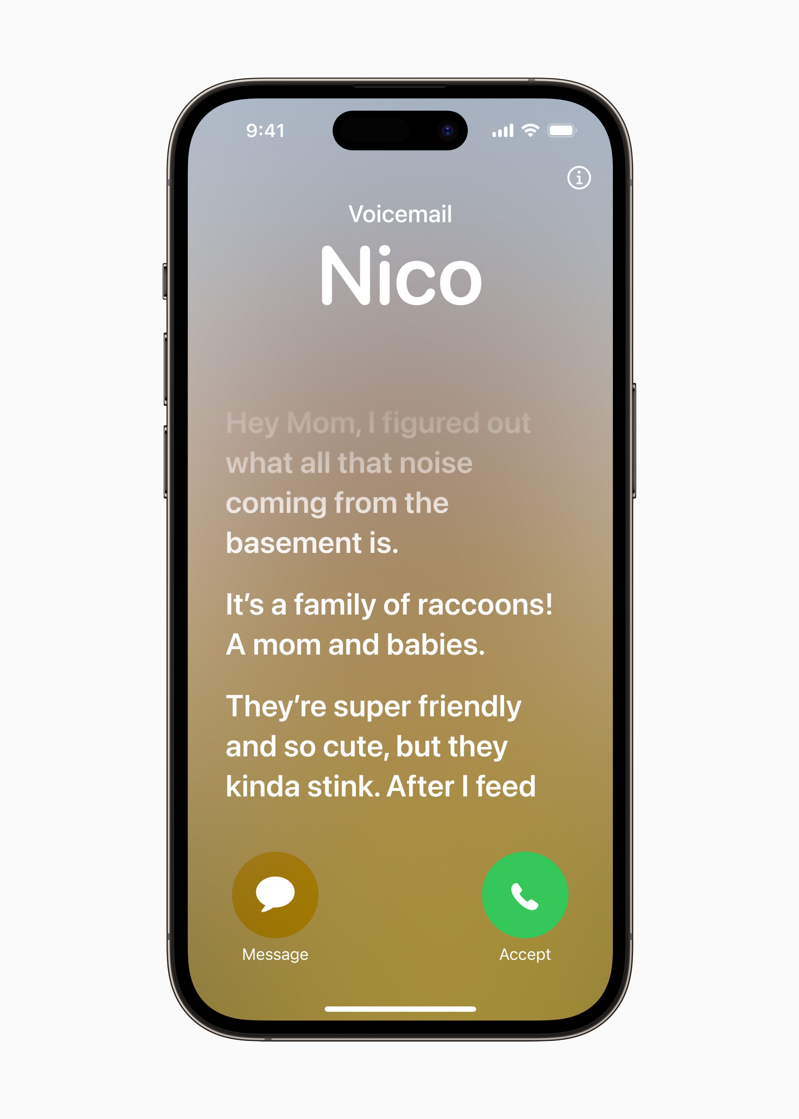 Um dos recursos novos apresentados pela Apple no iOS 17 é o "Live Voicemail" / Apple