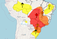 Alertas meteorológicos: veja as regiões do Brasil que estão em atenção para calor sufocante, ventania e tempestades