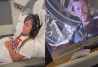 Chris Hemsworth mostra escolha da filha por seu filme em voo na primeira classe