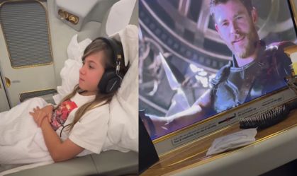 Chris Hemsworth mostra escolha da filha por seu filme em voo na primeira classe
