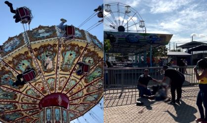 Mulher é arremessada de brinquedo em parque de diversões em PE e fica em estado grave