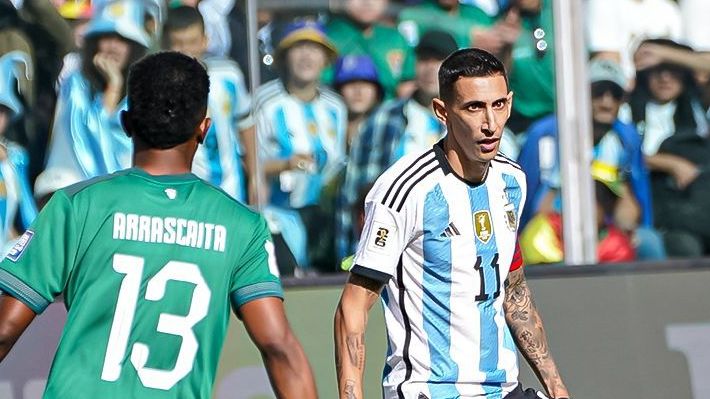 Di María foi o capitão da Argentina na vitória sobre a Bolívia