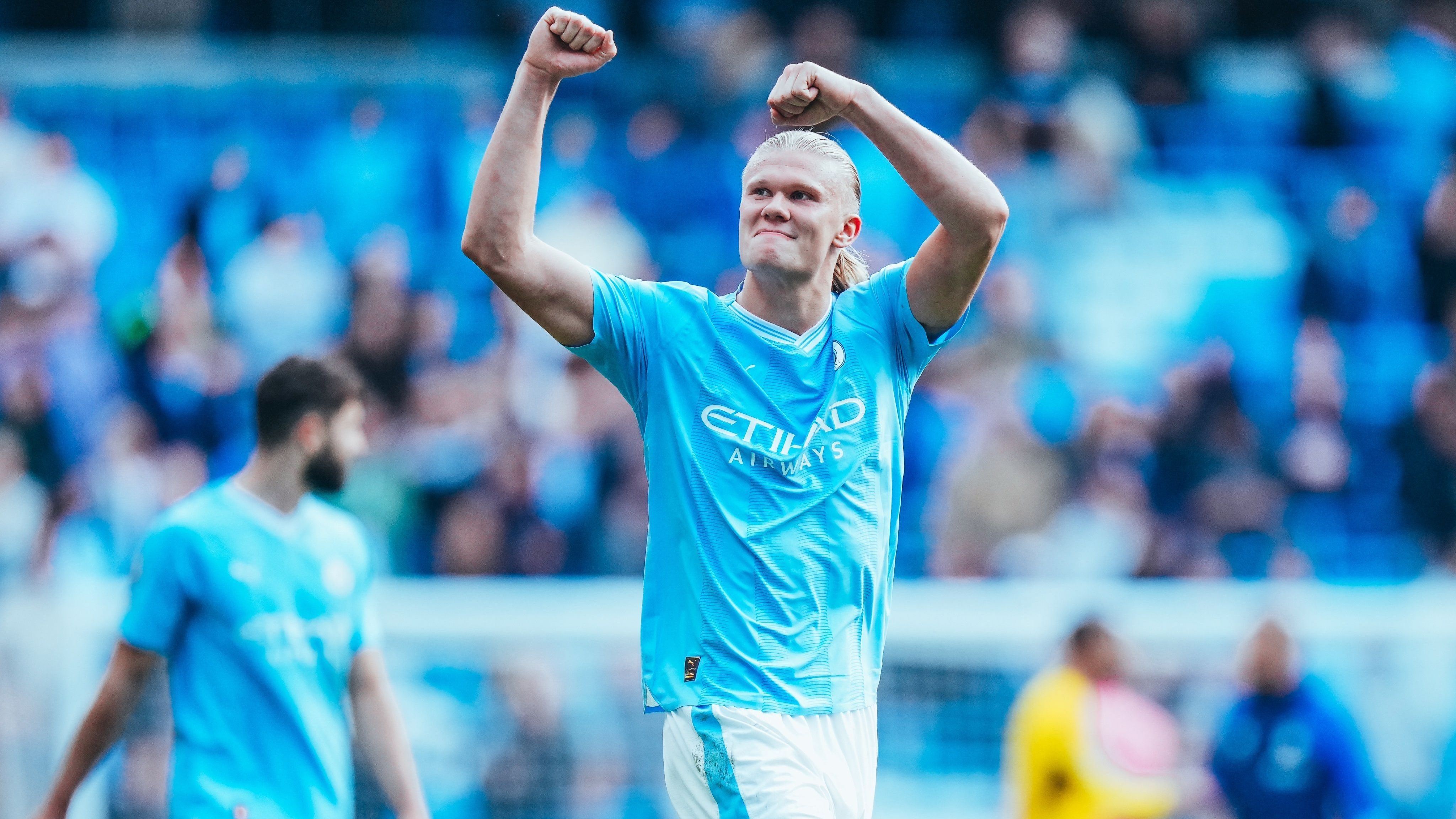 Haaland comemora gol marcado neste sábado (23)