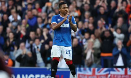 Alfredo Morelos em sua despedida pelo Rangers