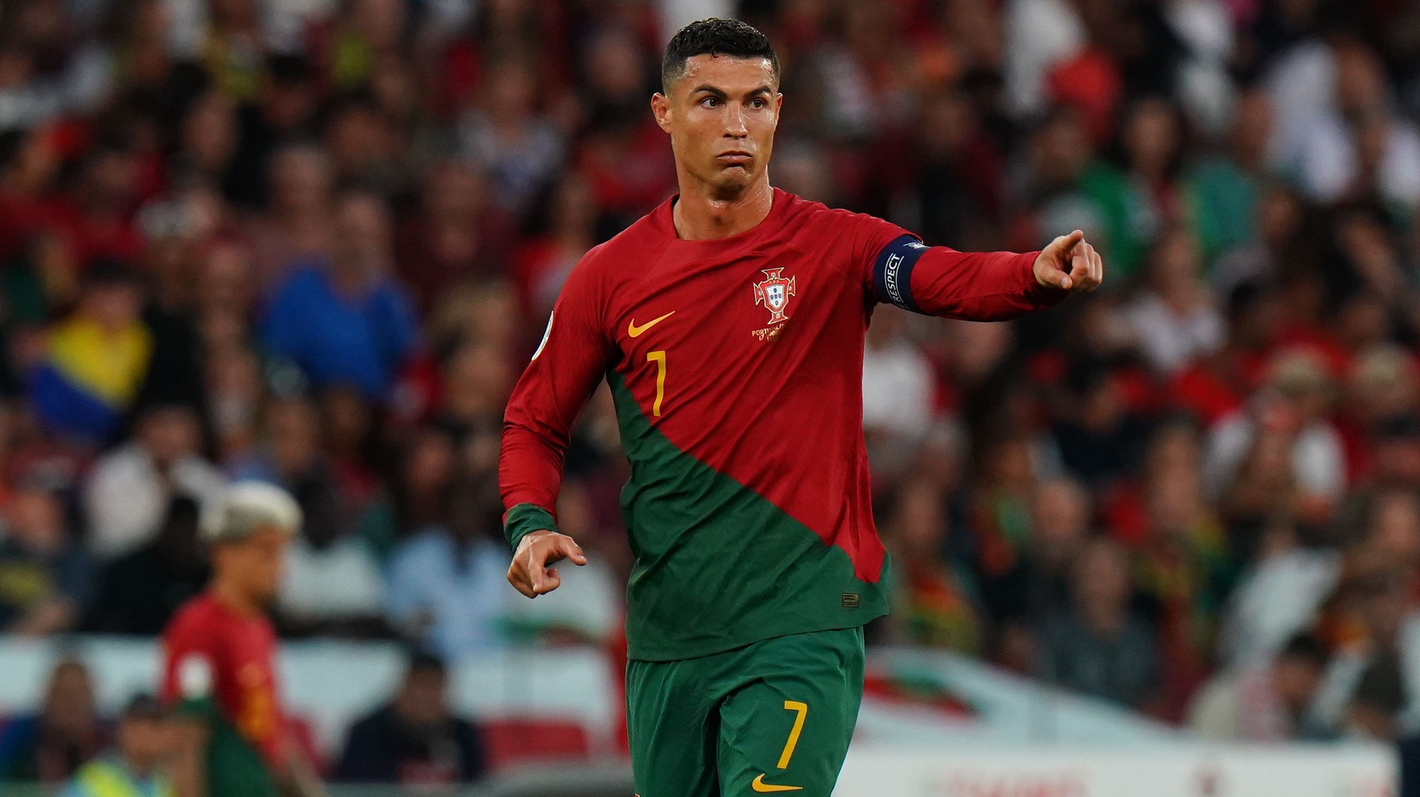 Cristiano Ronaldo durante jogo da seleção portuguesa pelas Eliminatórias da Eurocopa