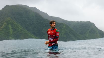 João Chianca, o Chumbinho, durante etapa da WSL no Taiti