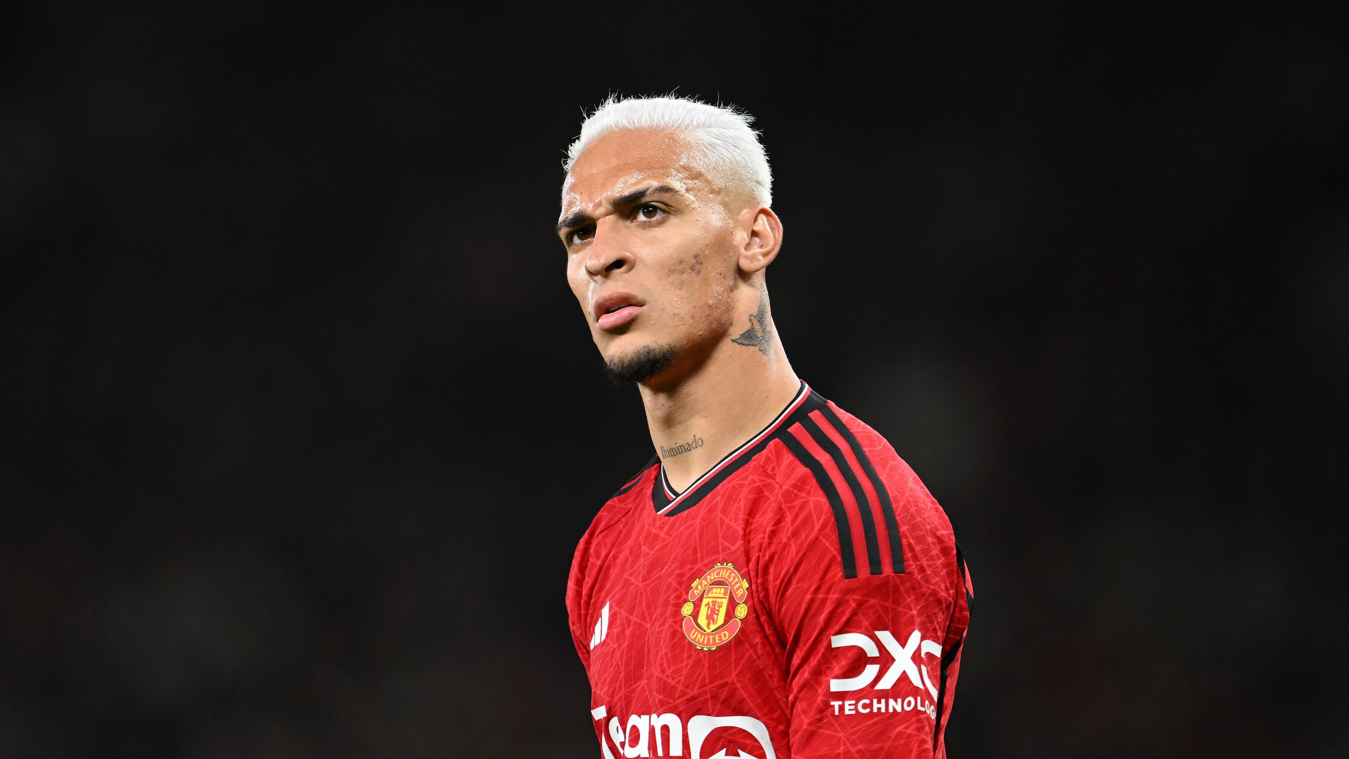 Antony em jogo do Manchester United, pela Premier League
