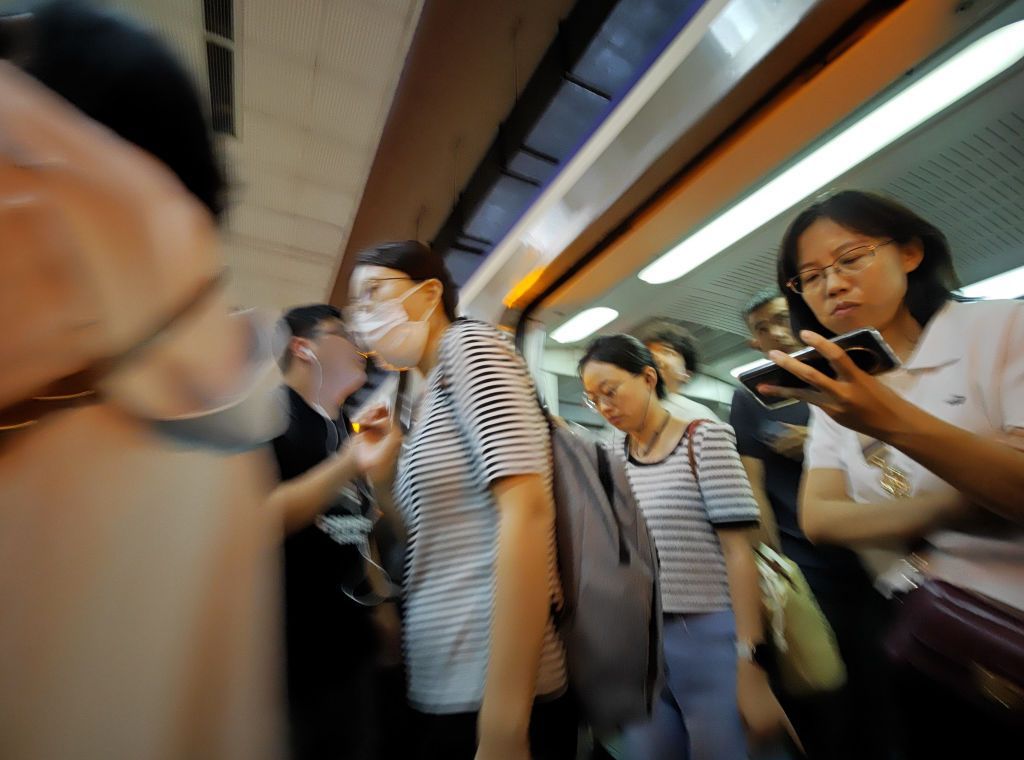 Passengers at Subway Station in Beijing