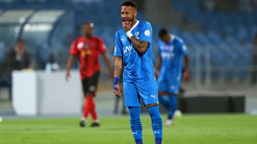 Neymar em sua estreia pelo Al-Hilal, com goleada