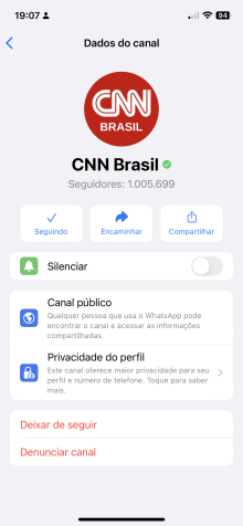 canal de notícias da CNN Brasil no WhatsApp / CNN