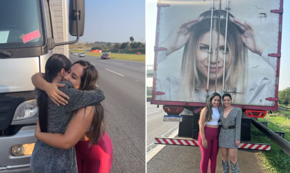Maraisa para na estrada motorista que estampou rosto de Marília Mendonça em caminhão