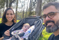 Filha caçula de Juliano Cazarré recebe alta após 11 dias internada