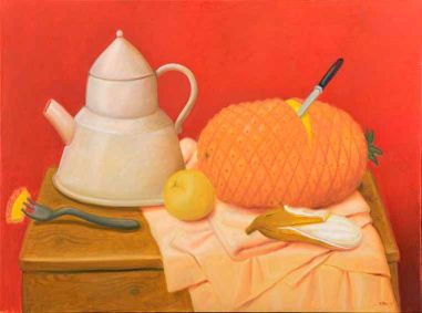 &quot;Natureza morta com abacaxi&quot;, de Fernando Botero (2013).