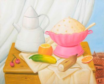 &quot;Natureza morta com sopa&quot;, de Fernando Botero (2013).