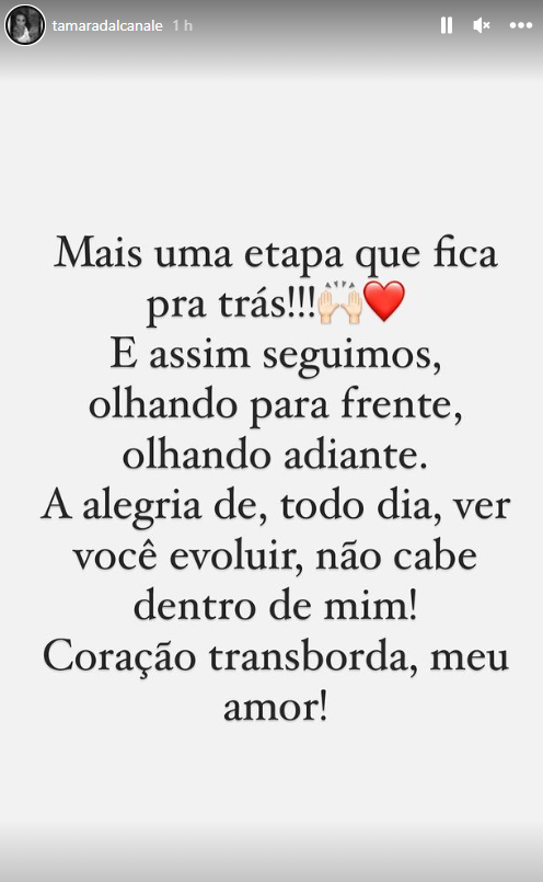 Tamara Dalcanale celebra alta da UTI do marido Kayky Brito / Reprodução/Instagram
