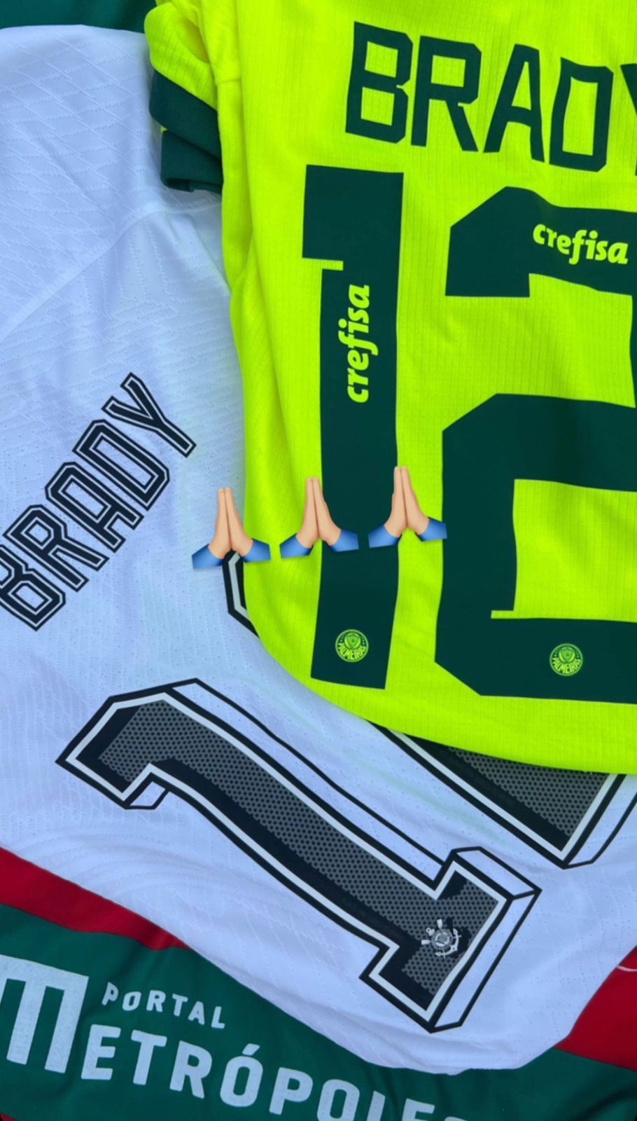 Tom Brady posta camisas de Corinthians e Palmeiras / Reprodução/Instagram Tom Brady