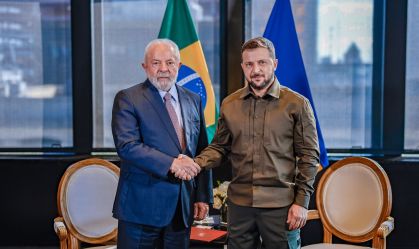 Os presidentes do Brasil, Luiz Inácio Lula da Silva (PT), e da Ucrânia, Volodymyr Zelensky, se encontraram em Nova York, nos EUA.