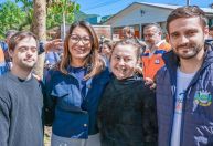 Janja visita áreas atingidas por novo ciclone no Rio Grande do Sul