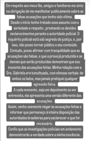 Antony se manisfetou sobre as acusações no Instagram / Reprodução / Redes Sociais