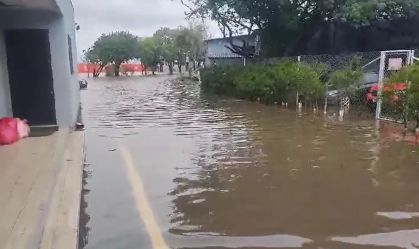 Imagens que circulam nas redes mostram o CT do Inter alagado