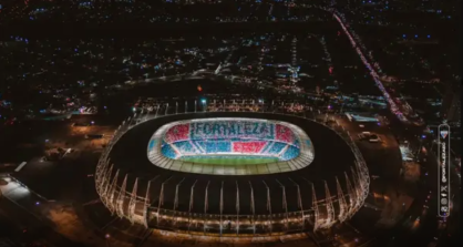 Mosaico da torcida do Fortaleza feito nas quartas de final da 'Sula', contra o América
