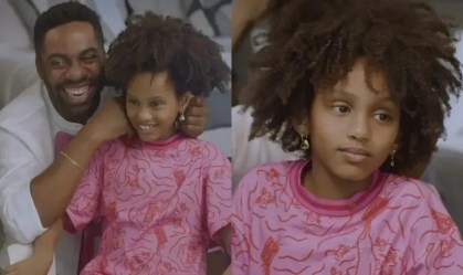 Imagem de destaque do post: Vídeo mostra Lázaro Ramos explicando para filha sobre cabelos crespos: "Nossa coroa"