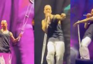 Maluma pega no ar muleta arremessada ao palco e usa objeto para dançar em show