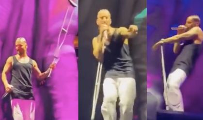Maluma pega no ar muleta arremessada ao palco e usa objeto para dançar em show