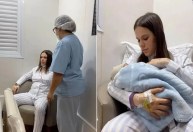 Após complicações no parto, Nara, namorada de Toguro, conhece o filho