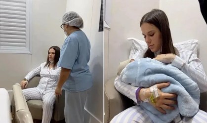 Imagem de destaque do post: Após complicações no parto, Nara, namorada de Toguro, conhece o filho