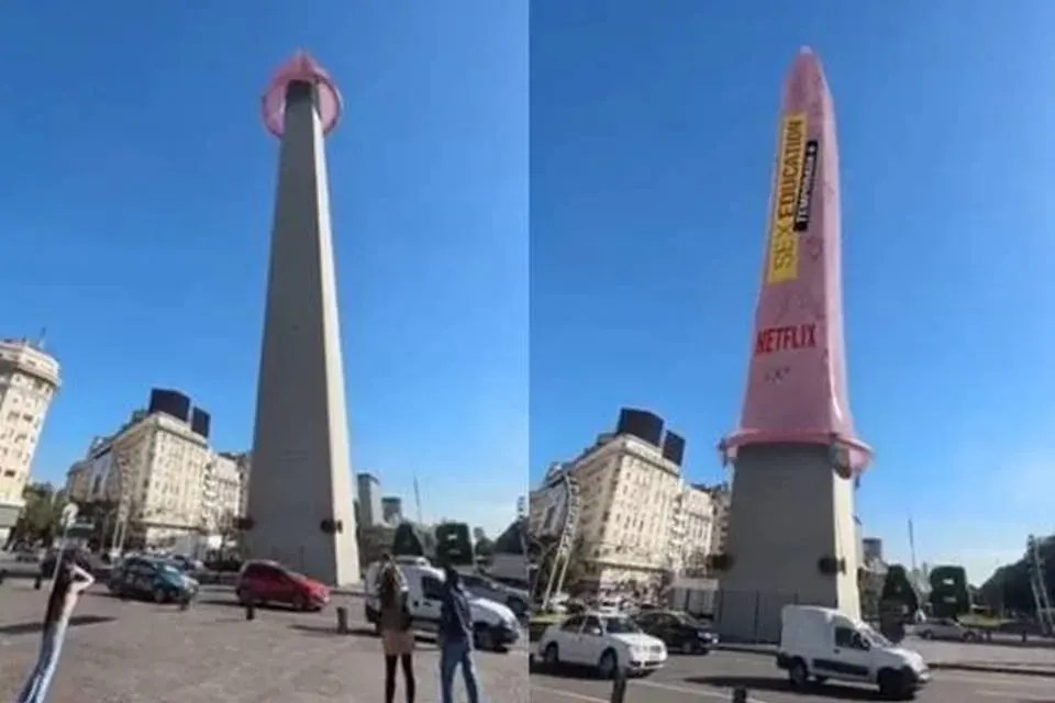 Imagem de destaque do post: Por que tem uma camisinha gigante no Obelisco de Buenos Aires?
