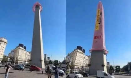 Imagem de destaque do post: Por que tem uma camisinha gigante no Obelisco de Buenos Aires?