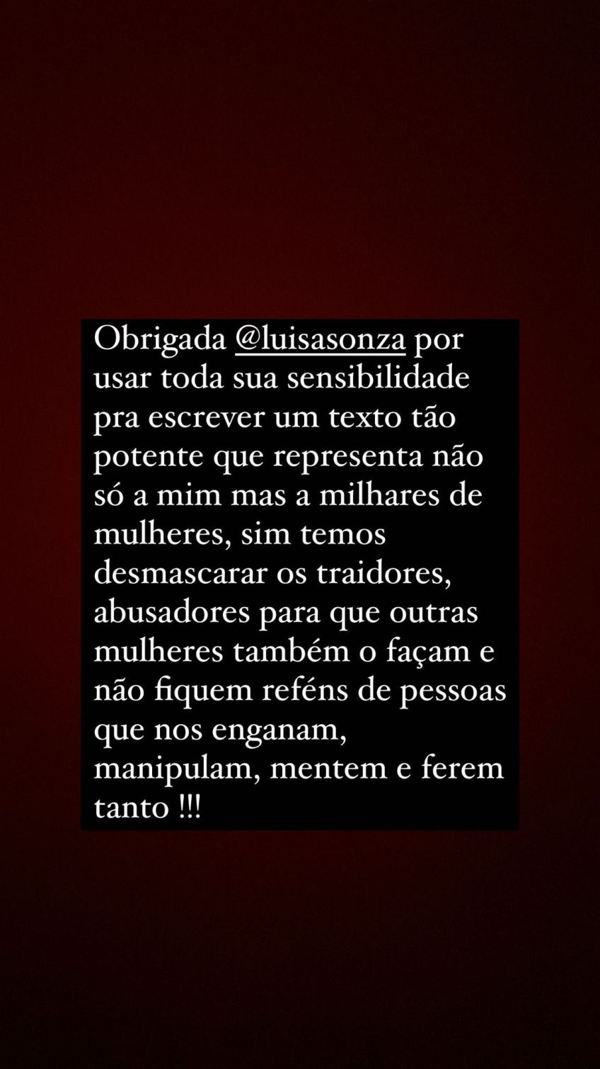 Preta Gil apoia Luísa Sonza nas redes sociais / Reprodução/Preta Gil/Instagram