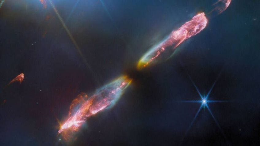 James Webb captura imagem de uma jovem estrela / ESA/Webb, NASA, CSA, T. Ray (Dublin Institute for Advanced Studies)