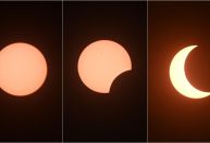 Veja imagens do eclipse solar deste sábado (14) no Brasil