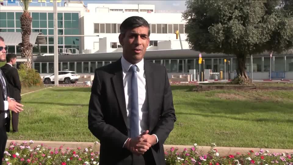 Rishi Sunak fala em Israel nesta quinta-feira (19) / Reuters