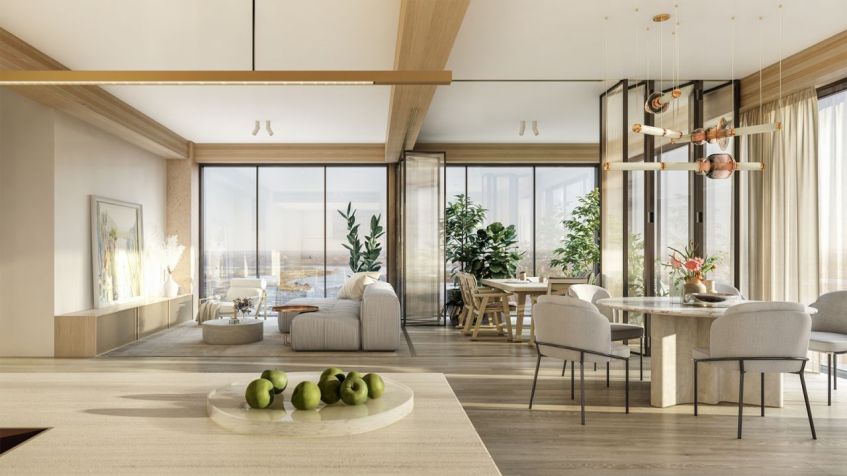 Representação artística de um apartamento na torre C6 / Grange Development