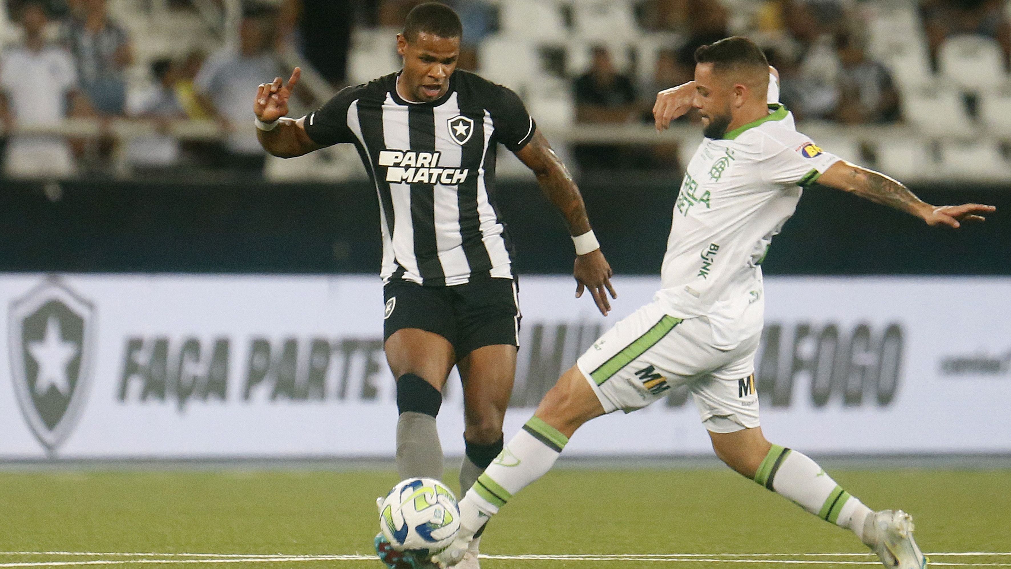 Botafogo e América-MG em partida do primeiro turno do Brasileirão