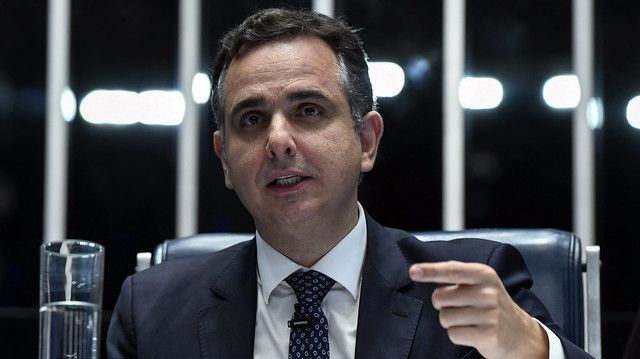 O presidente do Senado, Rodrigo Pacheco (PSD), durante sessão da Casa