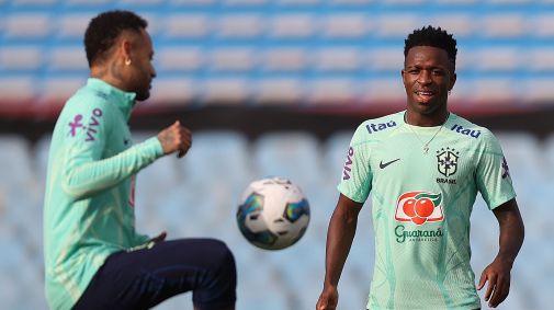 Vini Jr e Neymar serão titulares na partida contra o Uruguai