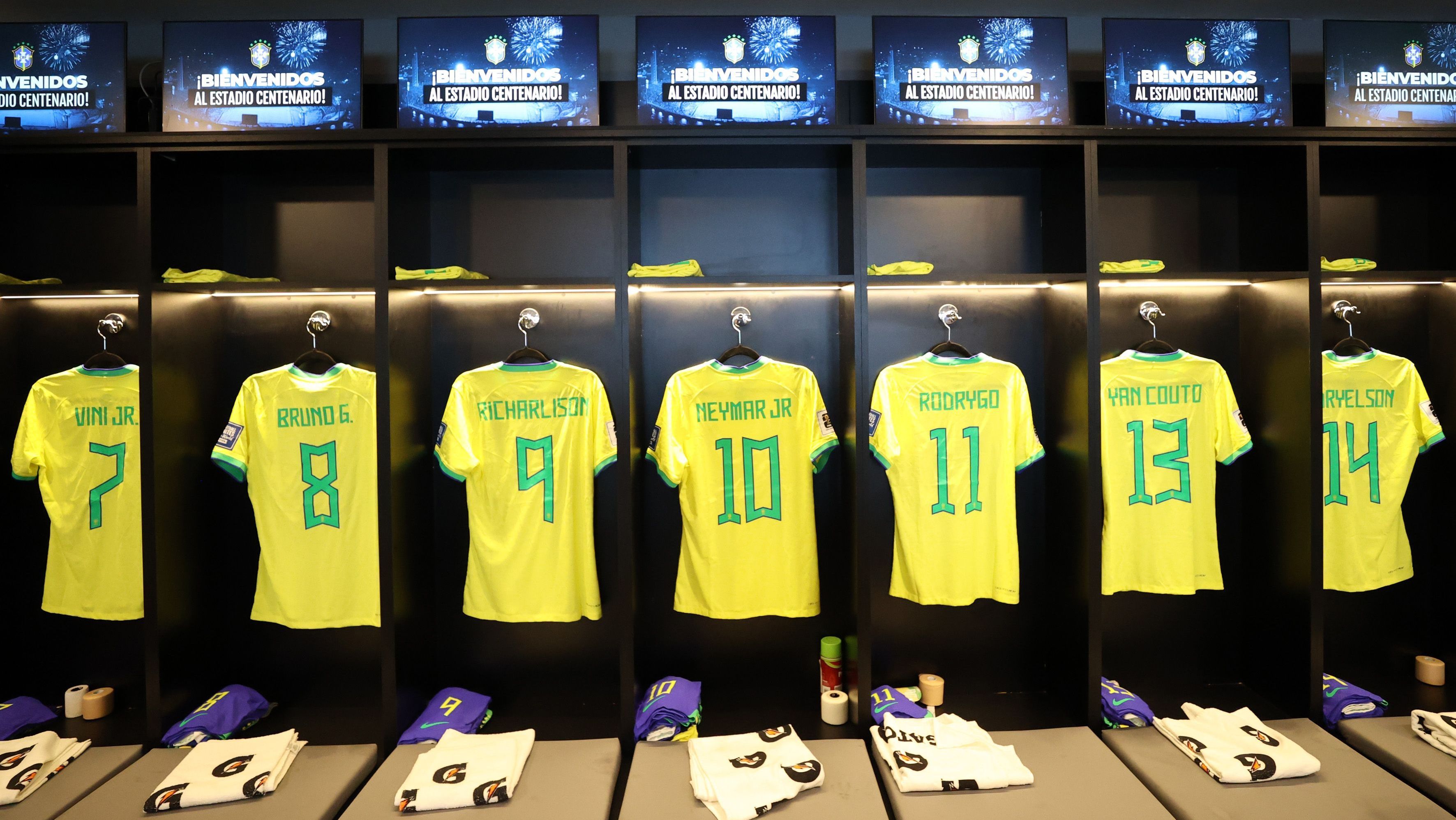 Vestiário da Seleção Brasileira em Montevidéu