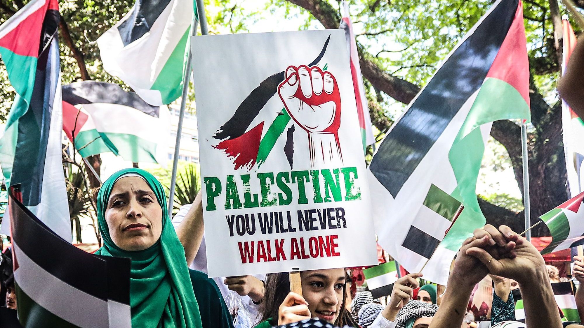Ato pela paz na Palestina realizado em SP