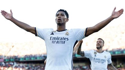 Bellingham comemorando gol da vitória do Real Madrid