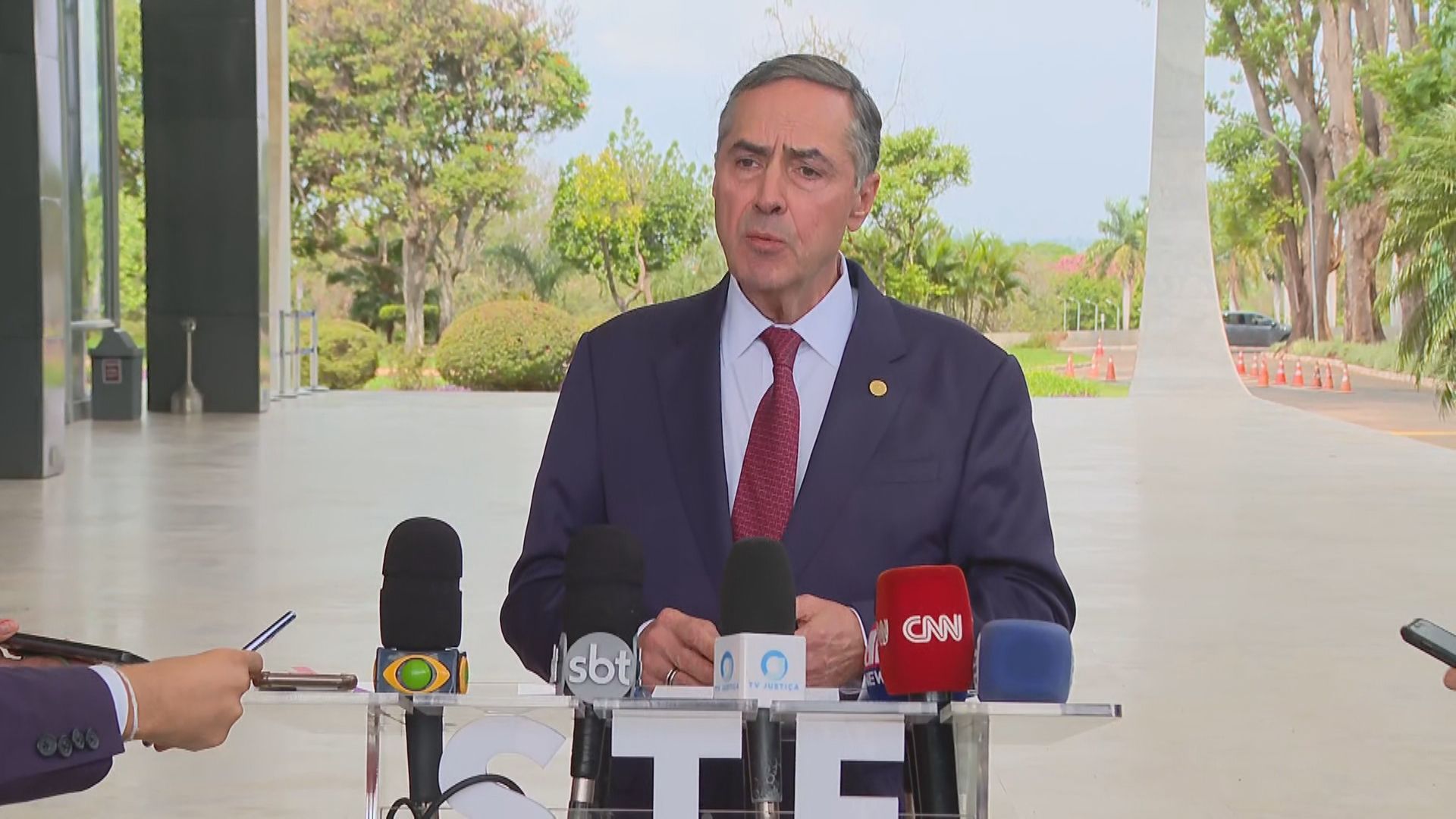 Ministro Luís Roberto Barroso, presidente do Supremo Tribunal Federal (STF), em entrevista coletiva em Brasília